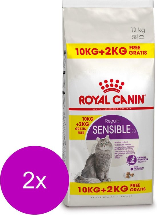 Royal Canin Sensible - Kattenvoer - 2 x 10+2 kg Bonusbag | bol.com