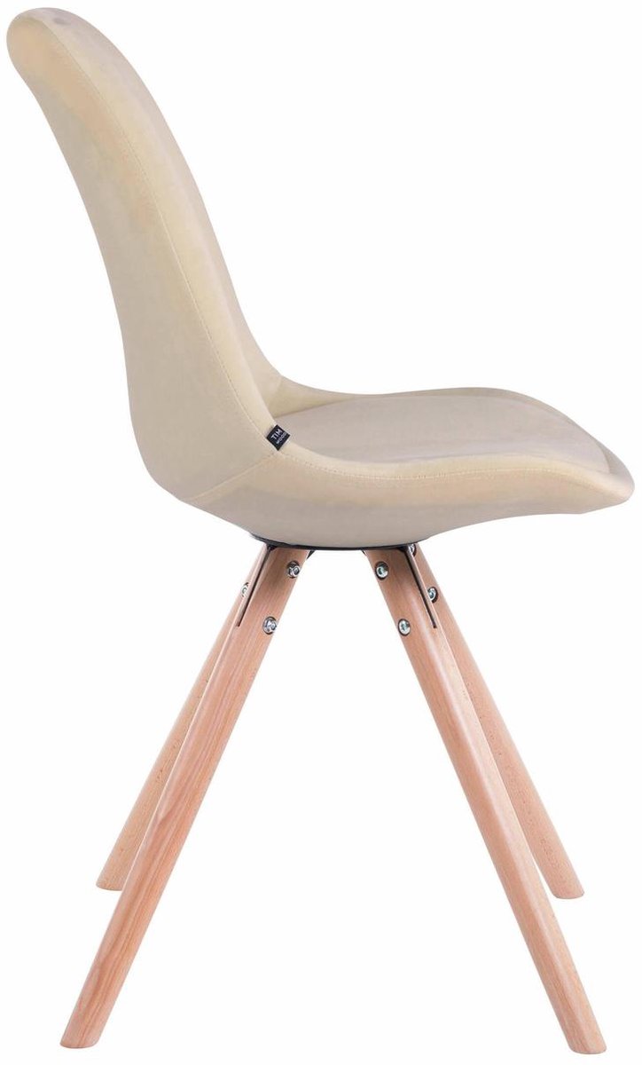 CLP Toulouse - Eetkamerstoel - Rond frame - Fluweel creme natura
