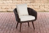 CLP Ameland - Fauteuil - 5mm ronde Poly rotan gebroken wit bruin gemeleerd