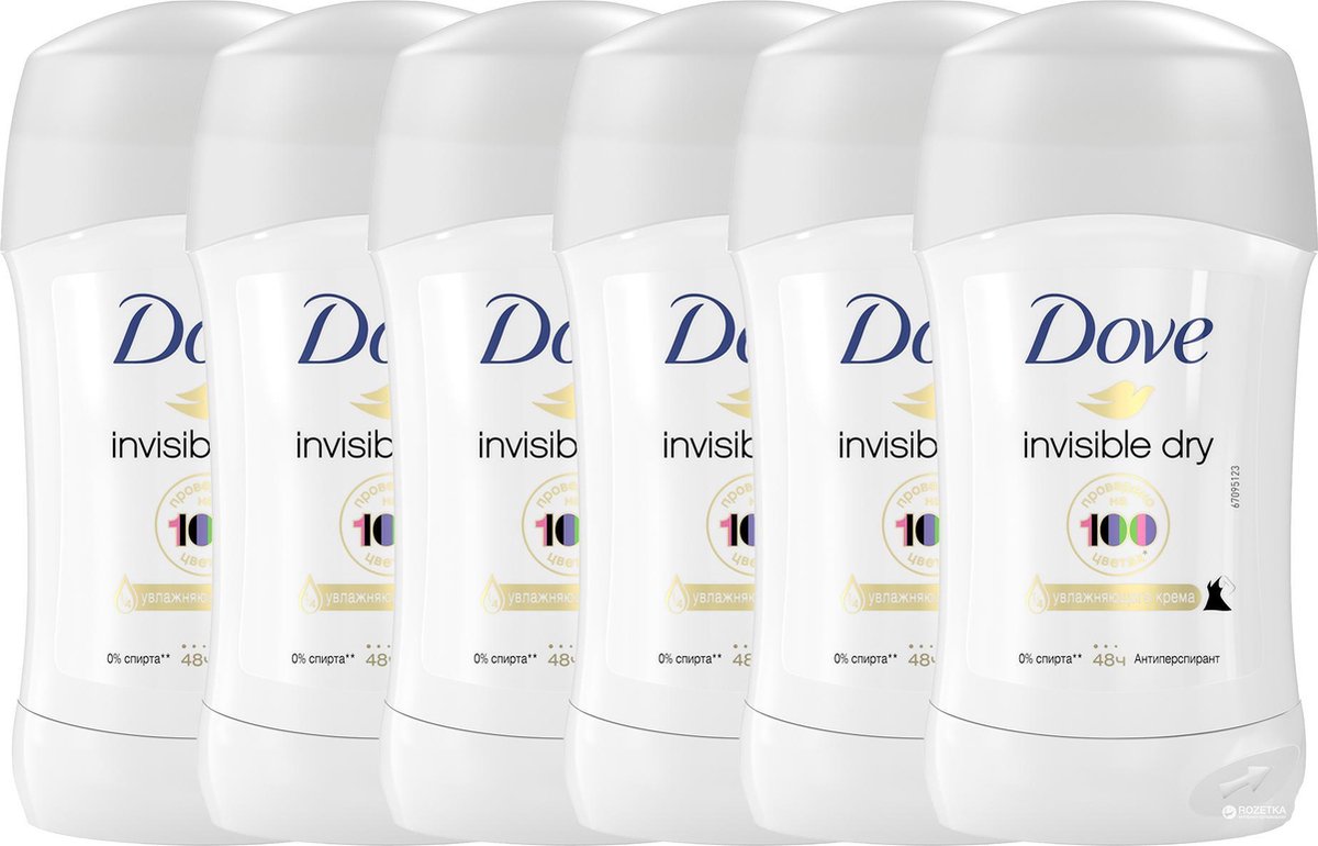 Dove Deodorant roller Invisible Dry - 6 x 40 ml - voordeelverpakking