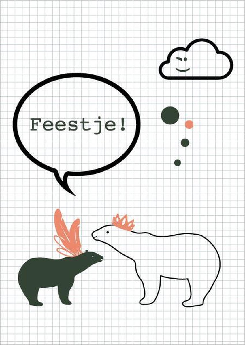 Kinderfeestje uitnodiging - meisjes - jongens - dieren - beer - 8 stuks