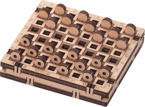 Mr. Playwood 3D puzzel modelbouw pakket Spel Dammen 72x72x18mm | bol.com