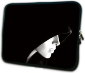 13 inch Laptophoes met Print Wit Gezicht – Laptoptas Sleeve met Rits Sluiting