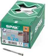 SPAX 537000500703 Terrasschroef, Cilinderkop, 5 x 70, Fixeerschroefdraad, T-STAR plus T25 - blank - 100 stuks