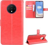 OnePlus 7T hoesje, 3-in-1 bookcase, rood | GSM Hoesje / Telefoonhoesje Geschikt Voor: OnePlus 7T