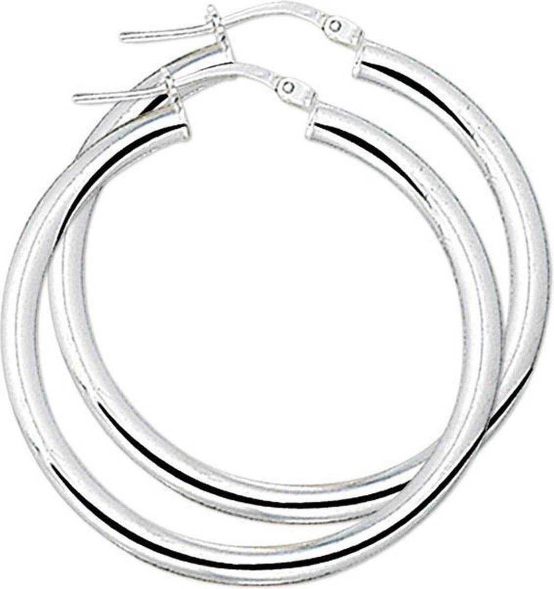 TFT Oorring Ronde Buis Zilver Gerhodineerd Glanzend 4 mm x 35 mm