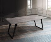 Massief houten tafel Live-Edge Acacia Platinum 200x100 bovenblad schuin 3,5cm frame  boomtafel