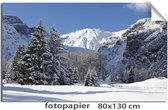 Kerstdorp achtergrond - 80x130 cm - matglans fotopapier - Winter in de bergen - kerstdecoratie binnen