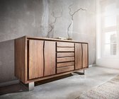 Commode Live-Edge Acacia bruin 147 cm 2 deuren 3 laden boomrand dressoir