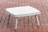 Clp Ameland Tafel - 5mm Polyrotan - - Kleur onderstel : Wit 30 cm