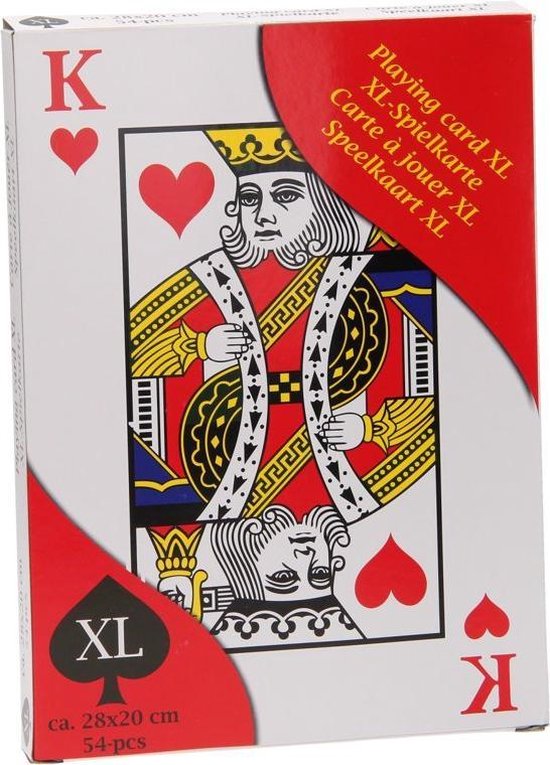 Afbeelding van het spel XL Speelkaarten - 28 x 20 cm - Extra Grote Kaarten - Grote kaartenset  - 54 PCS - Speelset