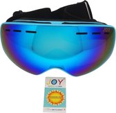 Crowne Kids Blauw TPU Ultra-Light frame - Dubbel Layer Lens Ski/Snowboard Goggle - 100% UVA UVB UVC Bescherming