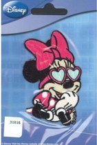 Strijk Embleem Minnie Mouse Met Zonnebril hartjes