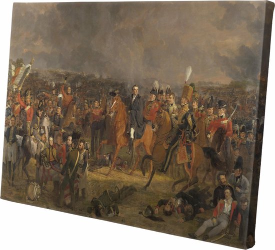 De Slag bij Waterloo | Jan Willem Pieneman  | Wanddecoratie | 30 CM x 20 CM | Canvas | Foto op canvas | Oude Meesters