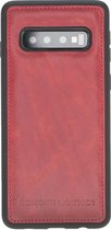 Bomonti™ - Samsung Galaxy S10e - Clevercase telefoon hoesje - Rood Milan - Handmade lederen back cover - Geschikt voor draadloos opladen