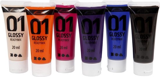 Acrylverf Glossy 6 Stuks 20 ml Extra Multicolor