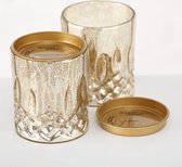 Geurkaars - 2 set - 10 cm - Windlichthouder - Glas - Goud - 30 uur