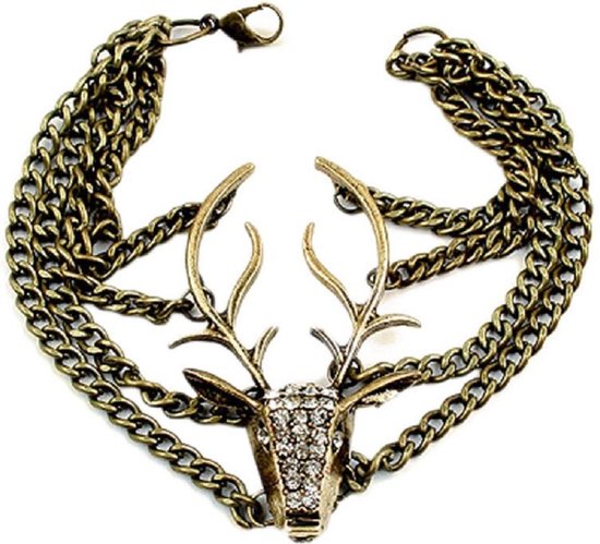 Rhylane - Rétro cerf Bracelet - Bracelets Fashion - Femmes - Réglable à 23 cm
