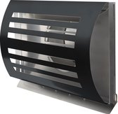 Opbouw aan -en afvoer ventilatierooster Ø 100 mm zwart (RAL7021) met grofmazig net