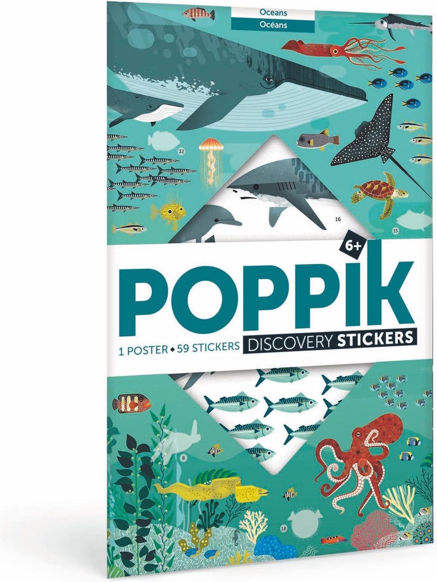 Sticker poster educatief - [POPPIK - discovery] Oceanen - vanaf 6 jaar