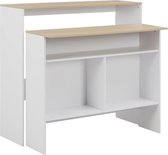 Bartafel Wit Bruin MDF (Incl Houten dienblad) - Bartafel - Hoge Tafel