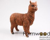 Alpaca beeld 31 cm van Farmwood bruin