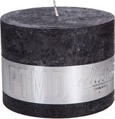 Zwarte Kaars - PTMD  kaars charcoal zwart - 2 wieken - 9x12cm