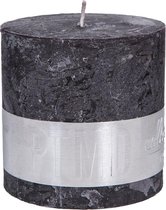 PTMD Kaars Rustic Charcoal black blokkaars 10x10