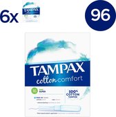 Tampax Cotton Protection Comfort Super - 96 Stuks - Tampons Met Inbrenghuls