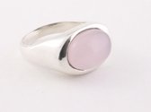 Zilveren ring met rozenkwarts - maat 19.5