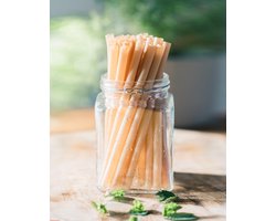 Suikerriet rietjes 12*210 mm 100 stuks - Biologische rietjes - Biologisch afbreekbare rietjes - Duurzame rietjes - Natuurlijke rietjes