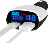 MMOBIEL Autolader Oplaad Adapter High Speed (5V / 2.4A & 5V / 1.0A) - met Blauw LED-Indicatie Scherm voor het Oplaad- en Batterijstatus.