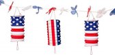 2x Lampionnen slingers USA vlag 360 cm - Amerika thema - Landen decoratie
