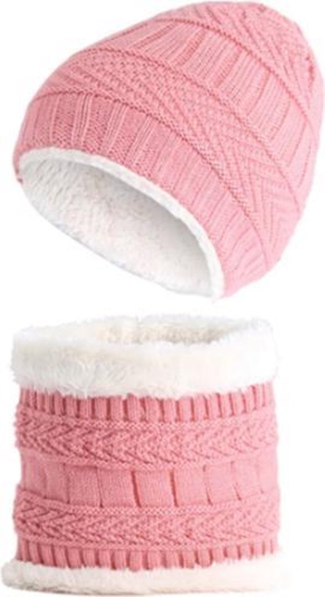 Muts en sjaal – Roze - Voor kinderen van ca. 1 – 3 jaar