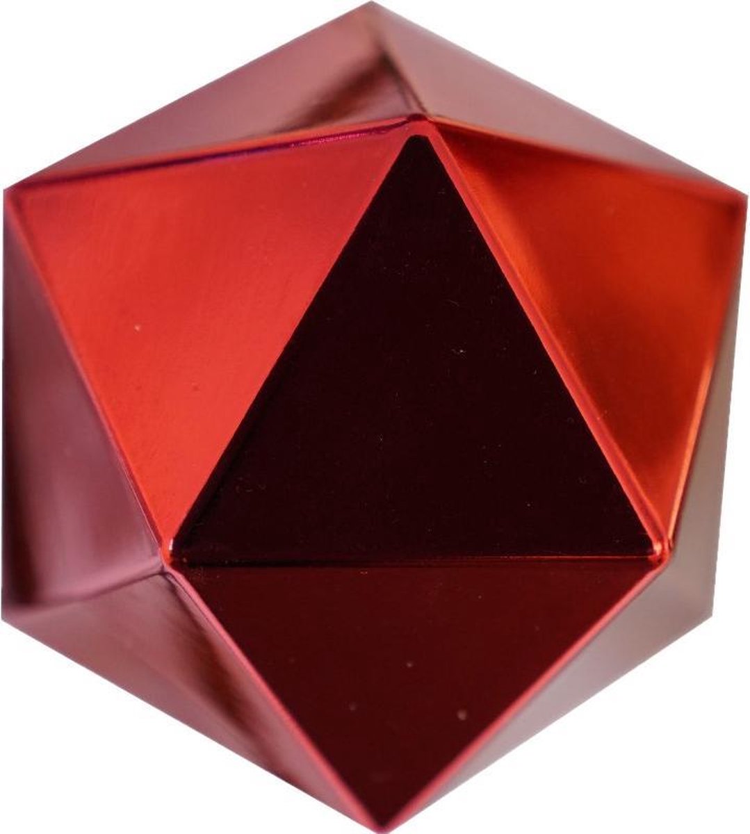 Geometrisch kerstbal 15 cm rood