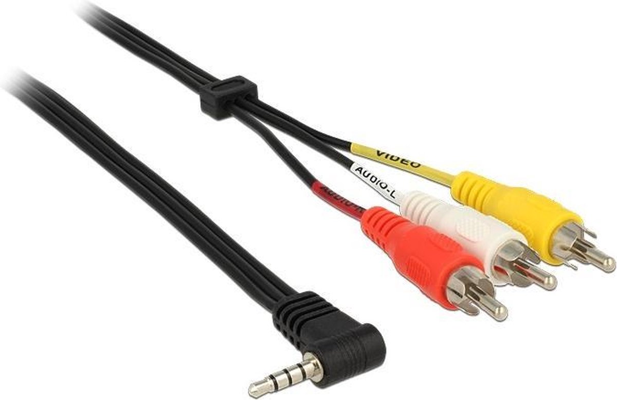 3,5mm Jack 4-polig - Composiet audio video kabel - versie rechts/links/video/massa (TRRS) - 1,5 meter - Cablexpert