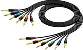 Procab CLA792 6x 6,35mm Jack stereo audio multi kabel - 1 meter