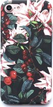 Couverture de fleurs Fleurs | Apple iPhone 6 | iPhone 6s | Étui rigide| Rouge - Rose - Boîtier noir