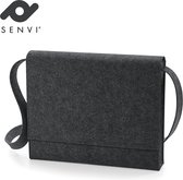 Senvi - Vilt -Messenger Bag - Kleur Donker-Grijs - SVBG730