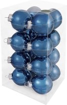 Decosy Glas Kerstballen - 8cm - Box 16 Stuks - Petrol