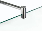 Stabilisatiestang rond compleet met glas en wand aansluting RVS - 1000mm