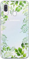 HappyCase Samsung Galaxy A40 Flexibel TPU Hoesje Leaves Print