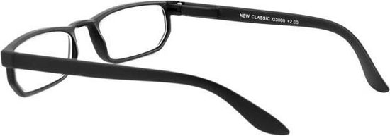 Lunettes noires rectangulaires, vues de dessus, modèle 'NEW CLASSIC G3000'.