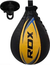 RDX Boxing Training Speedball en cuir | Speed Bag - Zwart - Jaune