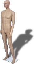 Etalagepop Man (Incl Anti Stof doekjes)  met glazen voet 187 cm Beige - Paspop Man - Etalage figuur