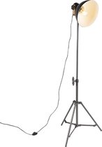 QAZQA mangoes - Industriele Tripod | driepoot vloerlamp | Staande Lamp - 1 lichts - H 1600 mm - Zwart - Industrieel - Woonkamer | Slaapkamer