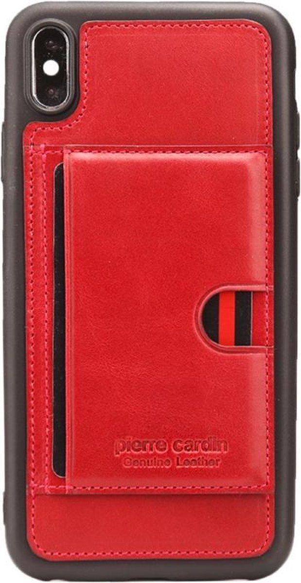 Card Holder Softcase - Iphone XR Hoesje - Rood - Pierre Cardin