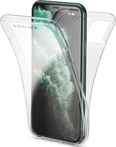 Hoesje geschikt voor iPhone 11 Pro - 360 Graden Case 2 in 1 Hoes Transparant + Ingebouwde Siliconen TPU Cover Screenprotector