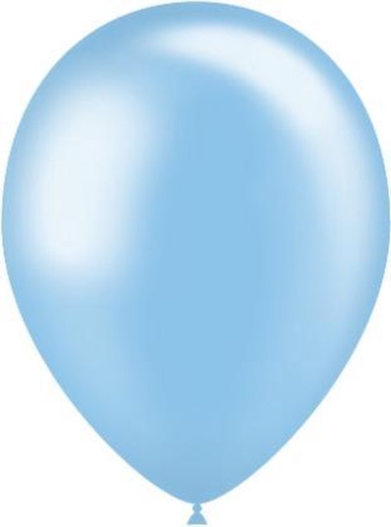 Lichtblauwe Ballonnen Metallic 25cm 10st