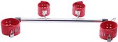 RVS Spreader Bar Spreidstang - Rood PU Leer - 4 Boeien -  BDSM Slave - Bondage - Sex Toys - Erotisch Speelgoed